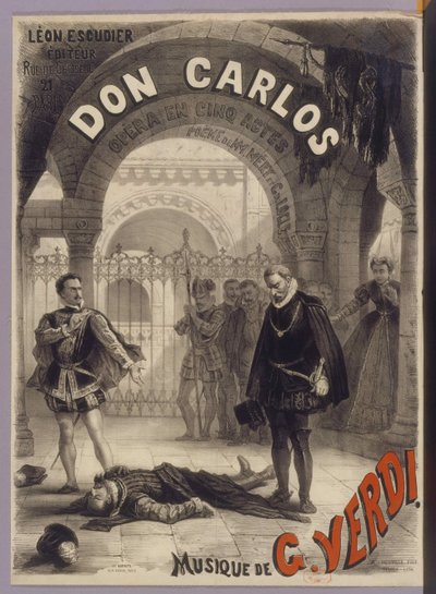 ملصق لأوبرا دون كارلوس بواسطة جوزيبي فيردي ، 1867. بواسطة ألفونس ماري نوفيل دي