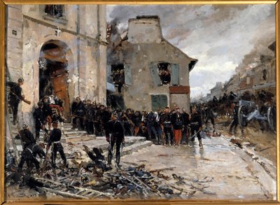حرب 1870-1871 وحصار البروسيين لباريس: "" Le Combat du Bourget ، 30/10/1870 "لوحة للفونس دي نوفيل (1835-1885) 1873 صن. 0،57 × 0،79 م. باريس ، متحف أورسيه بواسطة ألفونس ماري دي نوفيل