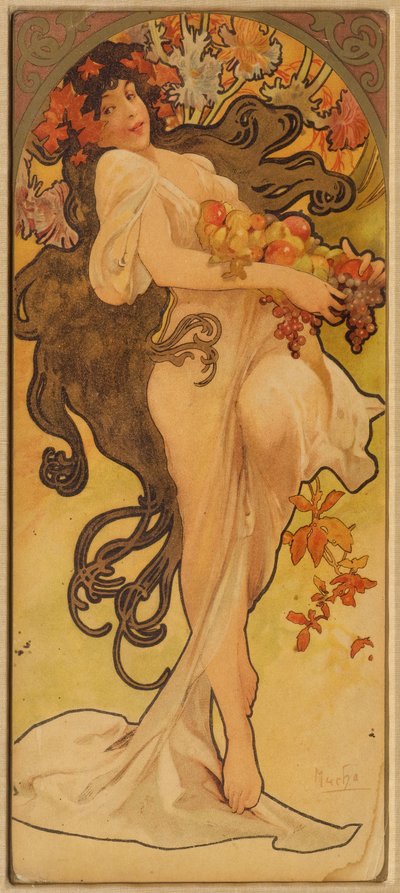 خريف من سلسلة Les Saisons ، ج. 1900. بواسطة ألفونس موشا