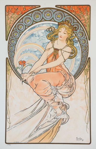 رسم من سلسلة الفنون 1898. بواسطة ألفونس موشا
