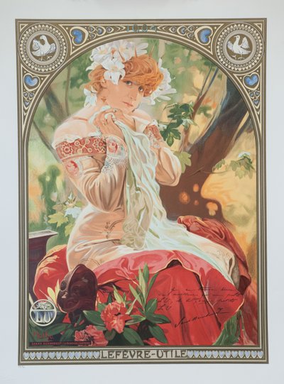 ملصق Lefèvre-Utile. سارة برنهاردت في دور ميليسيند في فيلم La Princesse Lointaine. بواسطة Alphonse Mucha