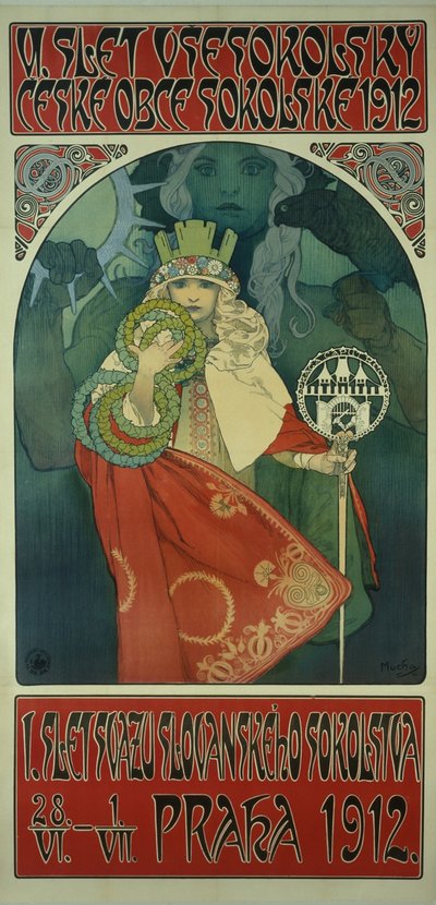 ملصق مهرجان Sokol بواسطة Alphonse Mucha