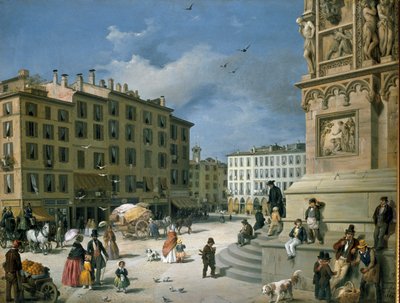 Amanzia Guerillot Inganni ، Piazza del Duomo ، 1850 بواسطة Amanzia Guérillot