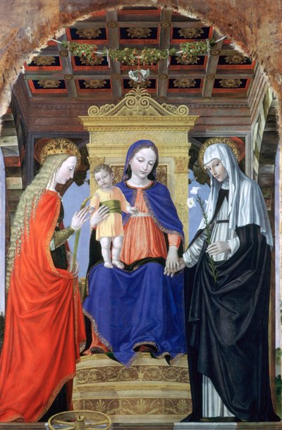 العذراء والطفل مع سانت كاترين الإسكندرية وسانت كاترين سيينا ، c1490 بواسطة أمبروجيو بيرجوجنون