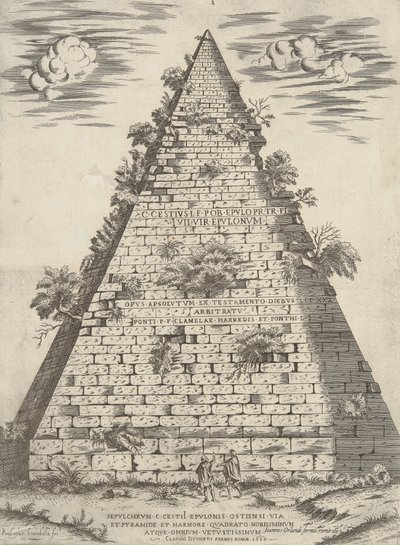 تم عرض قبر C. Cestii Epulonis بالمناسبة والهرم والرخام المربع ، الأكثر نبلاً والأقدم على الإطلاق بواسطة Ambrogio Brambilla
