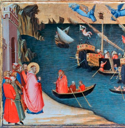 القديس نيكولاس ينقذ ميرا من المجاعة ، c1327-1332 بواسطة أمبروجيو لورنزيتي