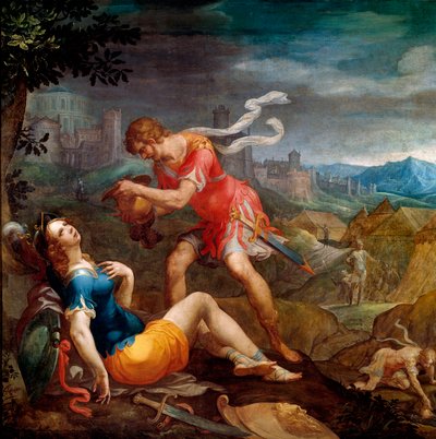 تانكريد كريستنس كلوريندي رسم توضيحي لقصيدة "La jerusalem delivree" لتوركواتو تاسو (المعروف باسم لو موش بواسطة أمبرواز دوبوا