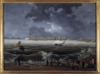 سانت مالو ، بقلم لويس جارنيراي ، sd. حوالي 1820 ، ألوان زيتية على قماش ، 0.330 ؛ 0،460. CCIP Coll. بواسطة أمبرواز لويس جارنيراي