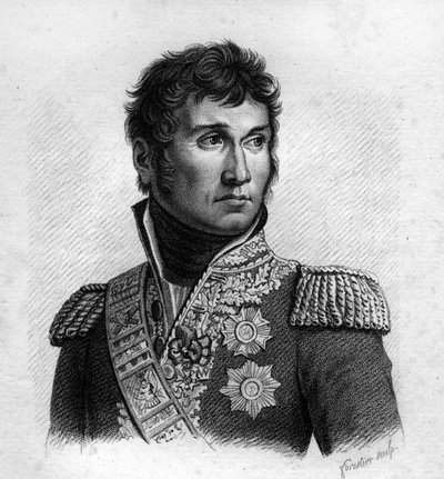 جان لانيس (1769-1809) ، دوق مونتيبيلو ، المشير الفرنسي في "صور للجنرالات الفرنسيين بعد انتصارات واحتفالات الفرنسيين". نقش بواسطة أمبرواز تارديو عام 1818. مجموعة ستيلا. بواسطة أمبرواز تارديو