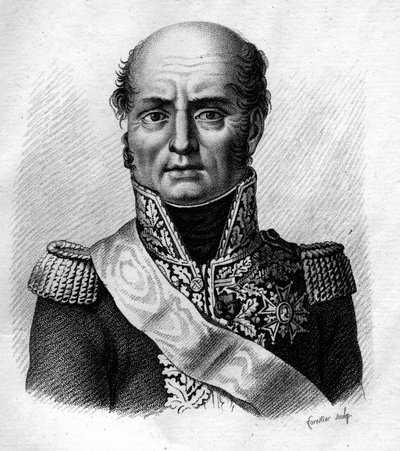 لويس نيكولاس (لويس نيكولاس) دافوت ، ديت دافوت (1770-1823) ضابط فرنسي و Marechal d'Empire - في "" Portraits des generaux francais en suite les victoires et conqutoires des Francais "" - Grave by Ambroise Tardieu in 1818 - مجموعة ستيل بواسطة أمبرواز تارديو