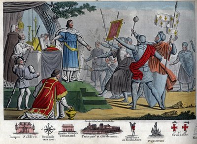 فيليب الثاني (1165-1223) ، الملك Capetian ، المعروف باسم "Augustus" ، يقترح إعطاء تاجه لجنوده إذا كانوا قادرين على الاحتفاظ به قبل يوم واحد من معركة Bouvines ، لكن الجميع يفضلون الاحتفاظ بملكهم. من خلال الفوز في هذه المعركة ، دمر فيليب الثاني فحم بواسطة أمبرواز تارديو
