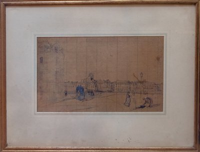 Le Quai de Carenage ، Le Pollet ، 1928 (قلم رصاص ومرحاض على ورق) بواسطة أمبروز ماكيفوي