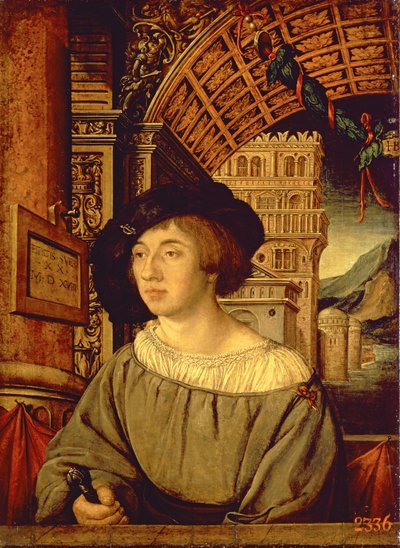 صورة لشاب ، 1518 (درجة الحرارة على اللوحة) بواسطة Ambrosius Holbein