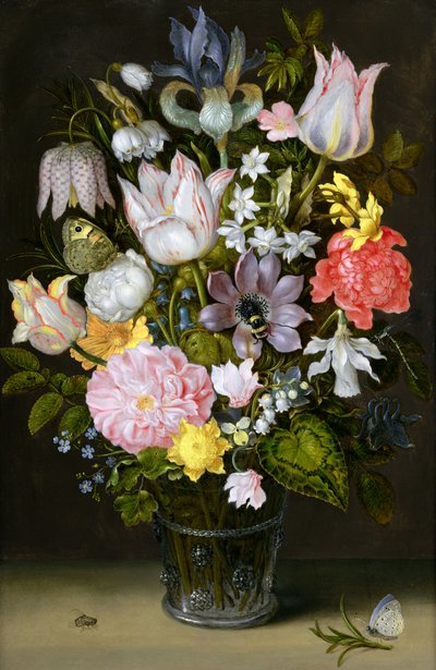 الحياة الساكنة مع الزهور (زيت على النحاس) بواسطة Ambrosius the Elder Bosschaert
