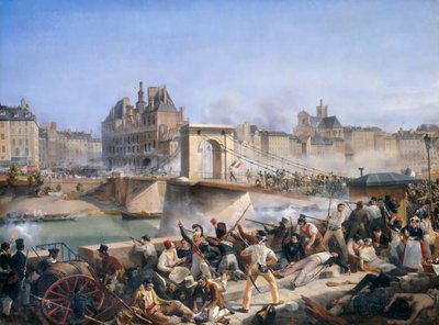 الهجوم على فندق de Ville and Combat on the Pont d'Arcole ، 28 يوليو 1830 بواسطة أميدي بورجوا