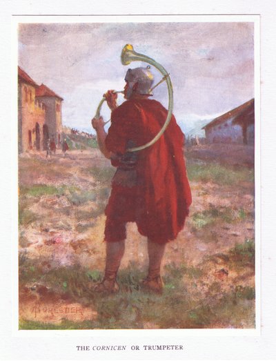 كورنيش أو عازف البوق ، التوضيح من الجندي الروماني ، 1928 بواسطة Amedee Forestier
