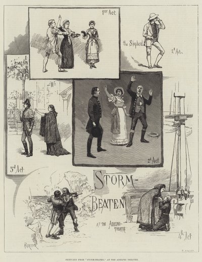 اسكتشات من Storm-Beaten في مسرح أديلفي بواسطة Amedee Forestier