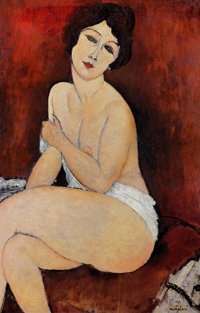 عاري جلوس كبير (زيت على قماش) بواسطة Amedeo Modigliani