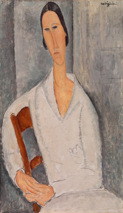 مدام هانكا زبوروفسكا متكئة على كرسي بواسطة Amedeo Modigliani