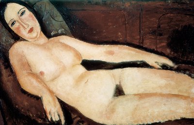 عارية على الأريكة. لوحة لأميديو موديلياني (1884-1920) بواسطة Amedeo Modigliani