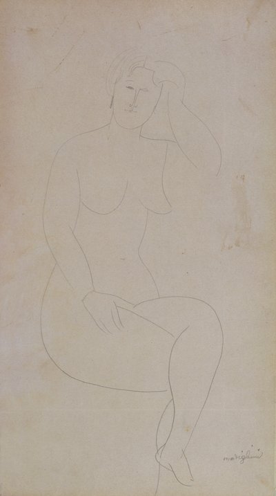 فتاة عارية عارية (عبرت الساقين) بواسطة Amedeo Modigliani