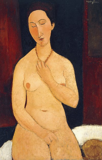 يجلس عارية مع قلادة ، 1917 بواسطة Amedeo Modigliani