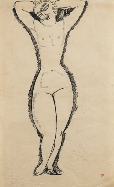الوقوف عاريًا بأذرع مرفوعة (آنا أخماتوفا بواسطة Amedeo Modigliani