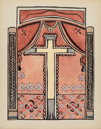 اللوحة 13: التصميم بالصليب: من محفظة "التصاميم الاستعمارية الإسبانية لنيو مكسيكو" بواسطة القرن العشرين الأمريكي