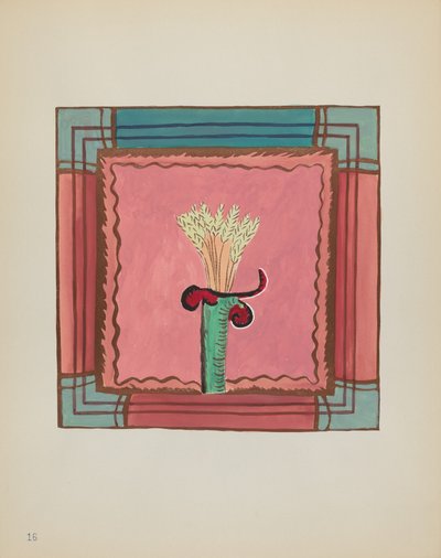 اللوحة 16: حِزم القمح ، لوحة المذبح: من حافظة "التصاميم الاستعمارية الإسبانية لنيو مكسيكو" بواسطة القرن العشرين الأمريكي
