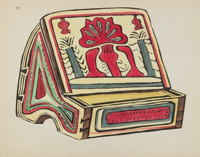 اللوحة 18: منصة قراءة: من محفظة "التصاميم الاستعمارية الإسبانية لنيو مكسيكو" بواسطة القرن العشرين الأمريكي