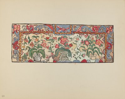 اللوحة 23: الرسم على جلد الغزال: من محفظة "التصاميم الاستعمارية الإسبانية لنيو مكسيكو" بواسطة القرن العشرين الأمريكي