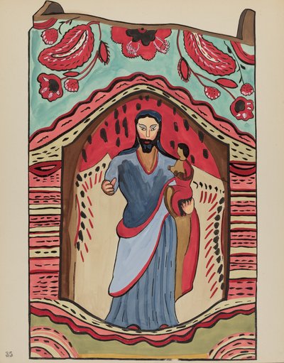 اللوحة 35: القديس يوسف: من حافظة "التصاميم الاستعمارية الإسبانية لنيو مكسيكو بواسطة القرن العشرين الأمريكي