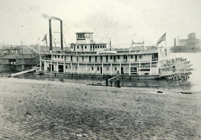 The Stern-wheeler "US Oleander" في سانت لويس ، حوالي 1880 (صورة بالأبيض والأسود) بواسطة أمريكي أمريكي