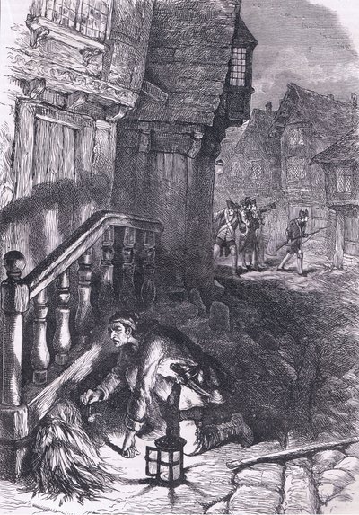 الكشف عن حارق ، رسم توضيحي من Cassells History of the United States نشره Cassell، Petter & Galpin، c1900 (litho) بواسطة مدرسة اللغة الإنجليزية الأمريكية