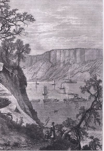 حواجز هدسون ، رسم توضيحي من Cassells History of the United States نشره Cassell ، Petter & Galpin ، c1900 (litho) بواسطة مدرسة اللغة الإنجليزية الأمريكية