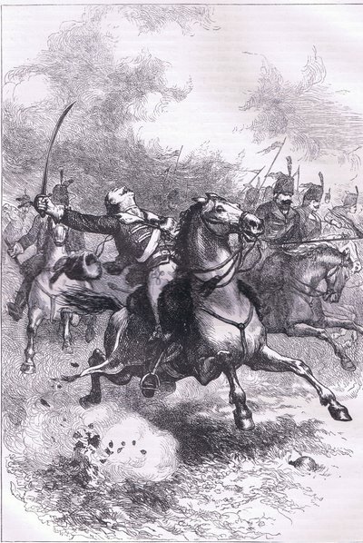شحنة Pulaski ، رسم توضيحي من Cassells History of the United States نشره Cassell ، Petter & Galpin ، c1900 (litho) بواسطة مدرسة اللغة الإنجليزية الأمريكية