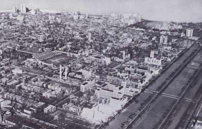 شيكاغو: جامعة شيكاغو ، من الجو (صورة بالأبيض والأسود) بواسطة المصور الأمريكي (بعد)