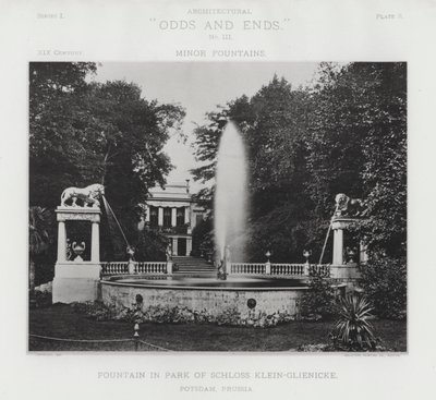 نافورة في حديقة Schloss Klein-Glienicke ، بوتسدام ، بروسيا (صورة b / w) بواسطة المصور الأمريكي (بعد)