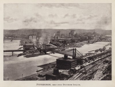 بيتسبرغ: بيتسبرغ ، شوهد من Duquesne Incline (b / w photo) بواسطة المصور الأمريكي (بعد)