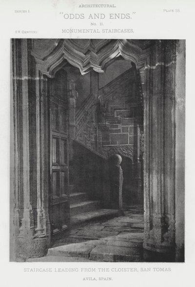 الدرج المؤدي من Cloister ، سان توماس ، أفيلا ، إسبانيا (صورة b / w) بواسطة المصور الأمريكي (بعد)
