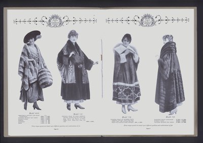 انتشار من صفحتين من The Theatre of Fur Fashion (صورة بالأبيض والأسود) بواسطة المصور الأمريكي (بعد)