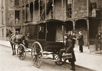 سيارة إسعاف في مستشفى بلفيو ، مدينة نيويورك ، 1896 بواسطة مصور أمريكي