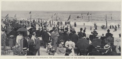 Beach at Far Rockaway, the Southernmost Limit of the Borough of Queens (b/w photo) بواسطة مصور أمريكي