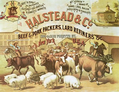 Beef & Pork Packers, c.1880 (colour litho) بواسطة مصور أمريكي