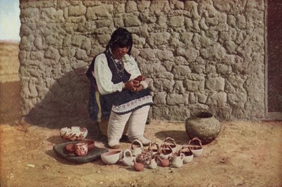 تزيين الفخار ، Pueblo من Isleta ، نيو مكسيكو (صورة ملونة) بواسطة مصور أمريكي