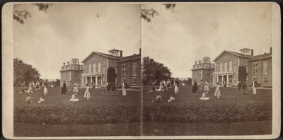 أمام القصر والحديقة ، مجتمع أونيدا ، ولاية نيويورك ، c.1870 بواسطة مصور أمريكي