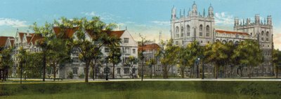 مكتبة هاربر التذكارية ، جامعة شيكاغو (صورة ملونة) بواسطة مصور أمريكي