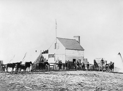 مقر اللجنة الصحية ، محطة براندي ، فيرجينيا ، 1863 بواسطة مصور أمريكي