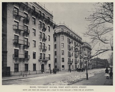منازل نموذجية ، شارع West Sixty-Ninth (b / w photo) بواسطة مصور أمريكي