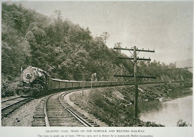 Norfolk & Western Railway, c.1925 (b/w photo) بواسطة مصور أمريكي